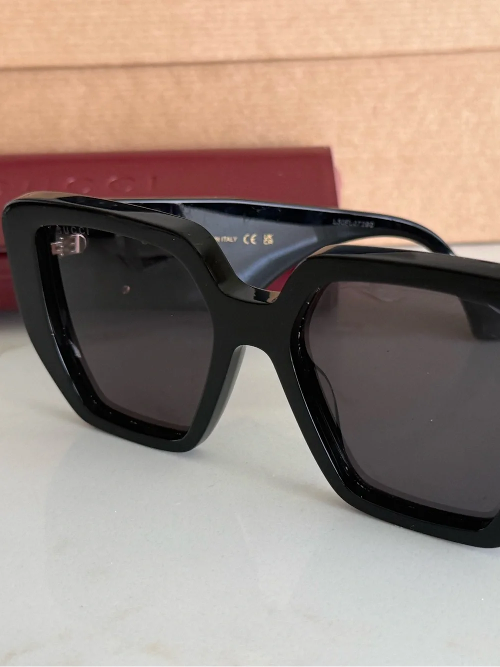 Gucci Black Square Oversized Sunglasses
